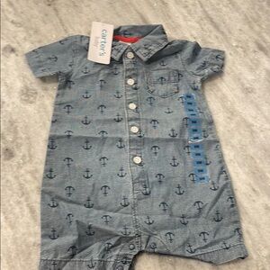 Carter's Baby Blue Anchor Romper
